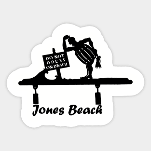 Jones Beach Art Deco Sign - Do Not Dress On Beach Sticker